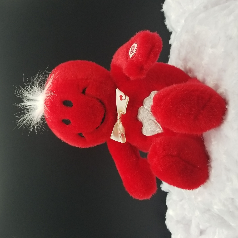 Vintage DanDee Tickle Tickle Wiggle Wiggle Valentine's Day Smiley Face Plush